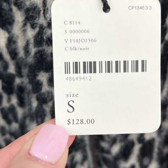 Free People One Leopard Mink Cardigan Sz S - Picture 5 of 10